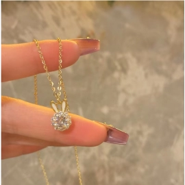 Rabbit pearl necklace, versatile for women, luxurious and niche, high-end collarbone chain