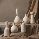 Ins style Nordic plain burned striped ceramic vase decoration, living room flower arrangement, and creative simple dry flower decoration