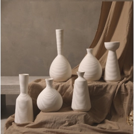 Ins style Nordic plain burned striped ceramic vase decoration, living room flower arrangement, and creative simple dry flower decoration