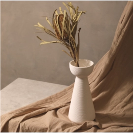 Ins style Nordic plain burned striped ceramic vase decoration, living room flower arrangement, and creative simple dry flower decoration
