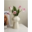 INS cream style vase decoration, living room flower arrangement, simulated flower home decoration, white ceramic hydroponic vase