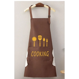 Waterproof and oil resistant apron for women, hand wiping, half length household kitchen apron