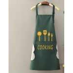 Waterproof and oil resistant apron for women, hand wiping, half length household kitchen apron