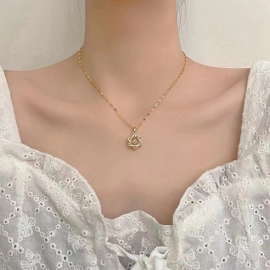 Lingdong Six-pointed Star Necklace, Female Tide, Jumping Heart, Light Luxury, and Small Crowd Design, Exquisite and Fashionable Temperament  necklace