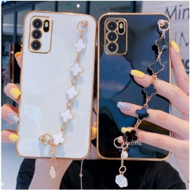 Suitable for iPhone 14 Promax Phone Case Fashion Four Leaf Grass Bracelet 13 Apple 14 Protection  Set 12XS creativity