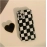 INS black and white checkered love bracket XR suitable for iPhone 12pro max Apple 11 phone case 13 silicone 14 soft