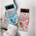 Suitable for Samsung Galaxy zflip4 phone case folding cute cartoon bracelet game console z flip3 couple
