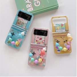 Suitable for Samsung Galaxy zflip4 phone case folding cute cartoon bracelet game console z flip3 couple