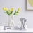 Minimalist cream style ceramic vase with water cultured pleats and high-end sense of inset style high beauty home decor